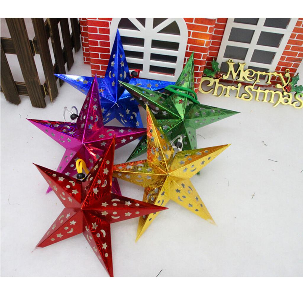 Christmas Style Stars Shaped Lamp Shade, Art Design Paper Stars Ceiling Lamp Lighting Fixture for Bathroom, Bedroom Room