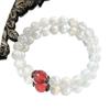 925 Silber 8mm Kügelchen Starkes Blaues Licht Natürlicher Weißer Mondstein Taubenblut Rot Erdbeer-Kristall Armband Armband