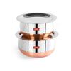 Stainless Steel Copper Bottom Belly Shape 2 Pc Tope/Cookware/Pot Set with Lid 1.1 Liter, 1.4 Liter (Silver)