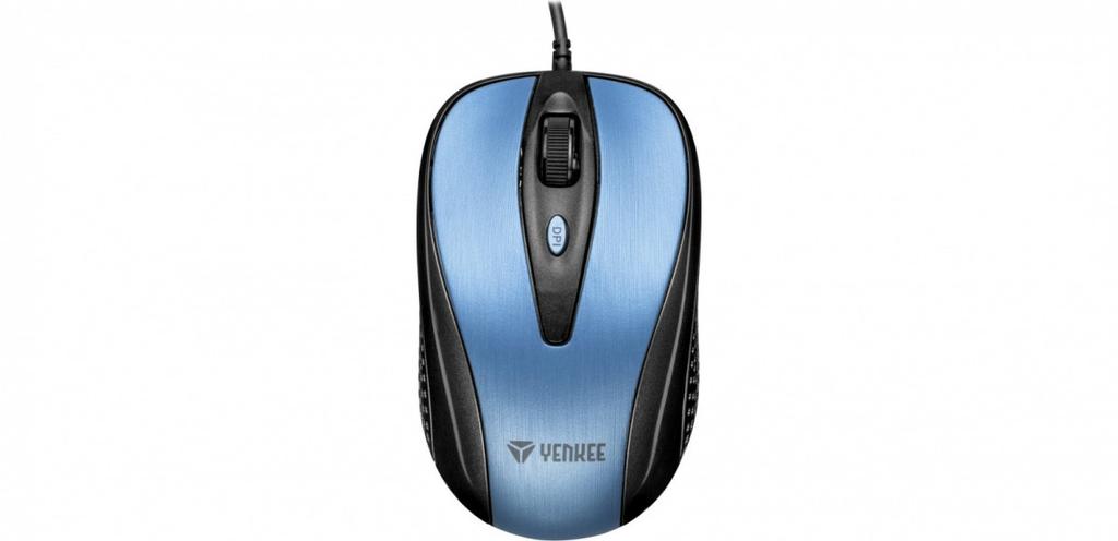 USB wired mouse, 4 buttons, optical, symmetrical, Blue