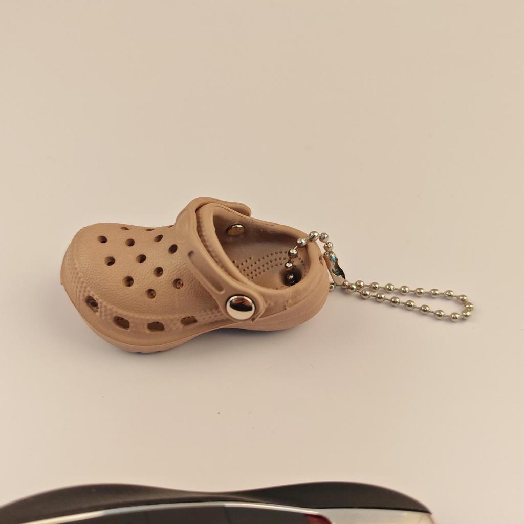 Mini Slipper Pendant: Cute Whale Hole Shoes Keychain for Couples