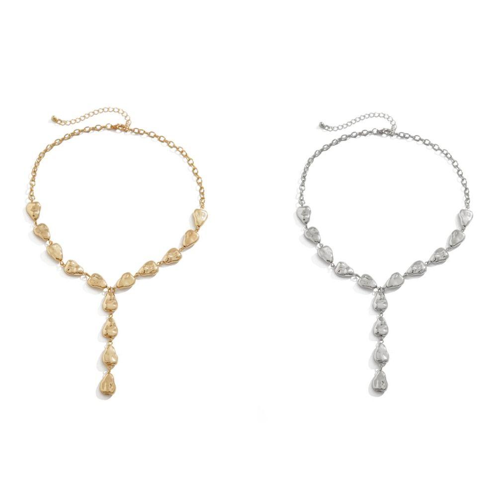 Simple Bead Necklaces Women Irregular Imitate Baroque Bead Necklace Women Collarbone Chain  Daily