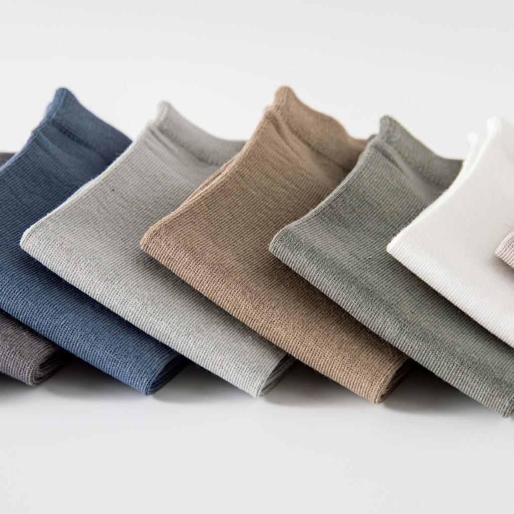 Short Men'S Socks Solid Color Comfortable Low-Top Socks Breathable Thin Sweat-Absorbing Cotton Socks Business Casual Boat Socks Basic