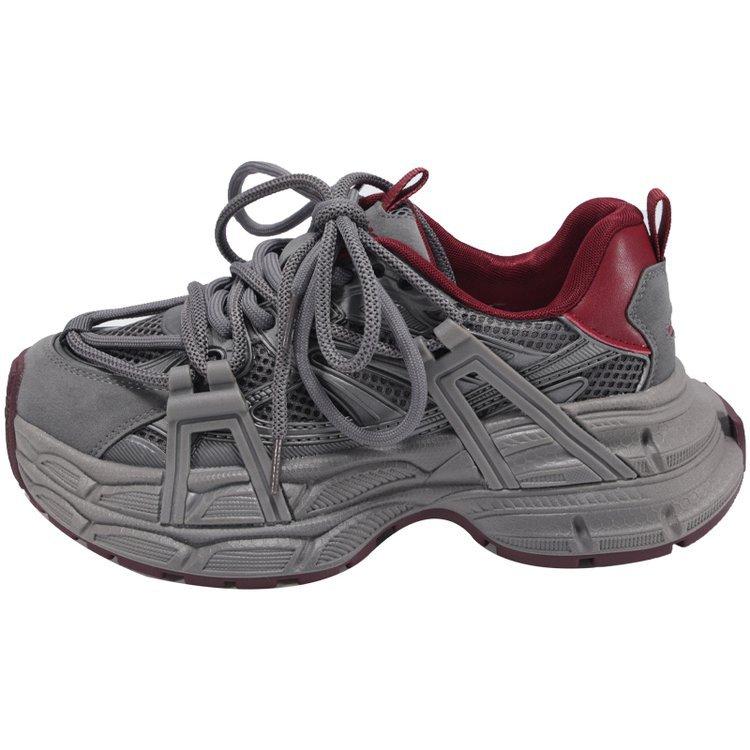 Zhao Ruth, the same fried street platform dad shoes, women's 2025 new leather mesh breathable heightening casual sports shoes