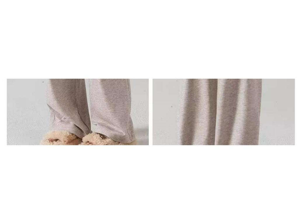 Petite Soft Girl High Waist Oatmeal Pants - XS 150 - Spring/Autumn Loose Wide Leg Straight Pants