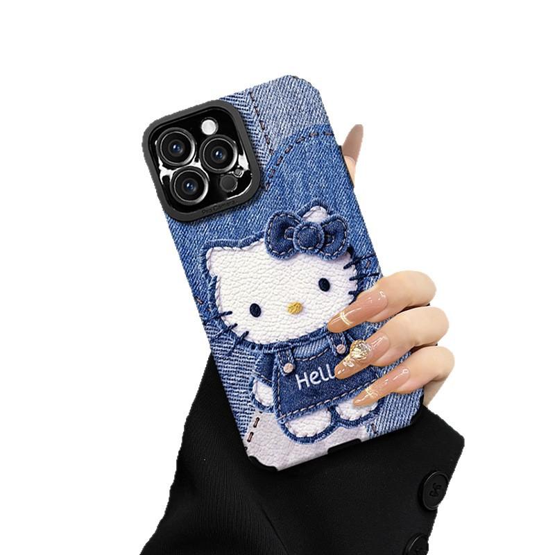 Cowboy Cat Lanyard Suitable for Apple 17 Mobile Phone Case 15promax Silicone Sheepskin 16 Cute Anti-drop 14 Girls