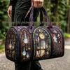 3D Gothic Buntglasdruck Halloween Sporttasche - Multifunktionale Reisetasche