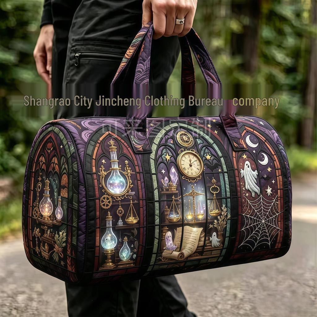 3D Gothic Buntglasdruck Halloween Sporttasche - Multifunktionale Reisetasche
