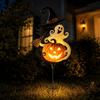 Metal Courtyard Ornaments Halloween Garden Stake, Witch Pumpkin Yard Rust-Proof Outdoor Holiday Decor Decoration for Lawn Patio Porch Pathway,
