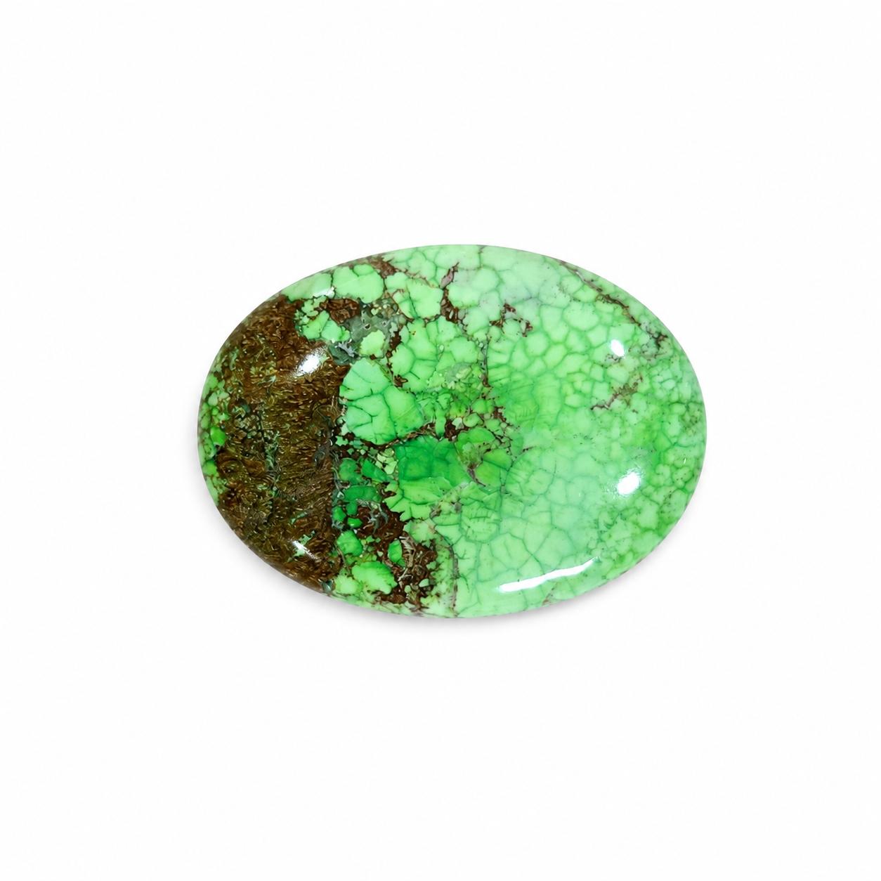 Green Turquoise Oval Cabochon | Natural Green Turquoise Gemstone | Loose Stone for Jewelry Making 30x41mm зелёный