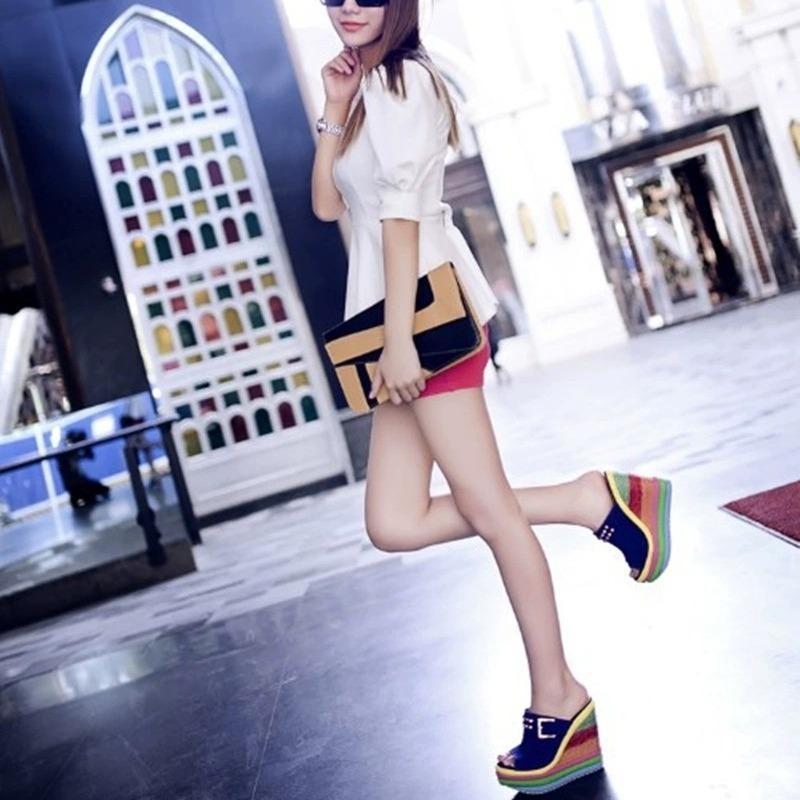 Fashion Women Shoes 33-43 Plus Size Summer 2024 Fashion Ladies Platform Fashion Colorful Wedges High Heels Casual Party Roman Sandals