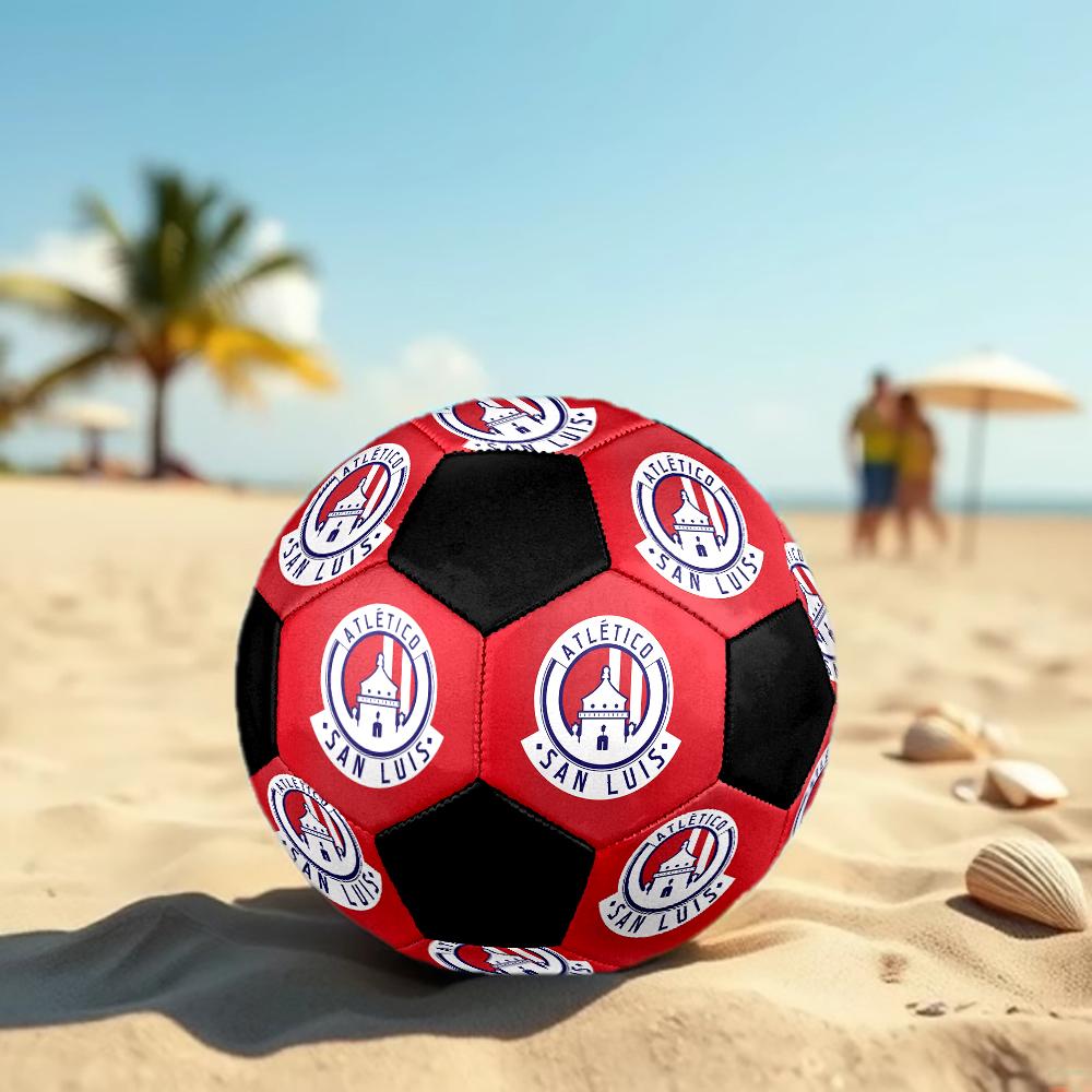 SIZE 5 Atlético San Luis Soccer Ball Colorful All Ages Machine Stitched PVC Competition Ready Durable High-Bounce