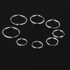4 Pary Kolczyki Kółka ze Srebra Próby 925 Endless Round Hoops Kolczyki do Spania Biżuteria do Uszu 12 14mm