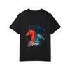T-Shirt White Year of The Horse Print with Three Horses and Floral Design for Casual Wear