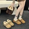 Autumn and Winter Plush Shoes for Women, Winter 2025 New Popular Thickened Warm One-pedal Flat-bottomed Beanie Cotton Shoes for Women