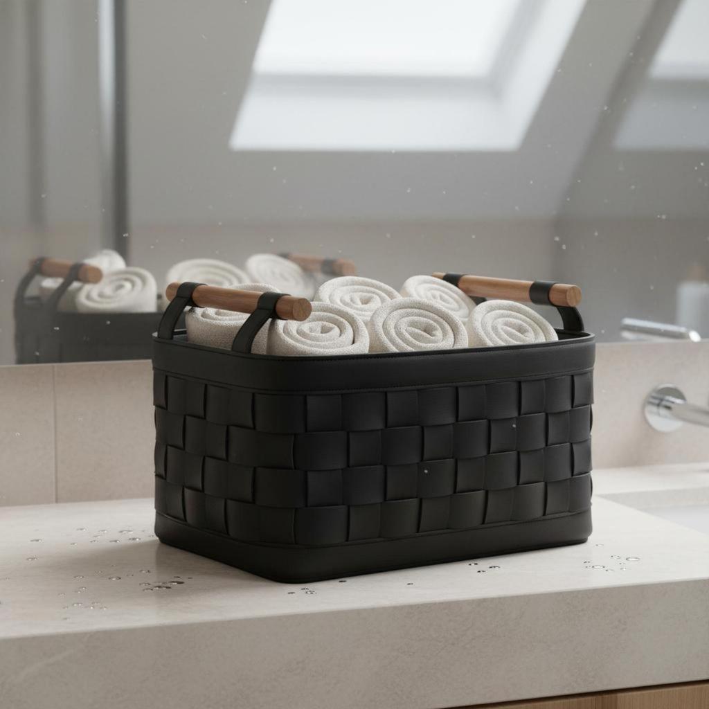 Bra Storage Basket Decorative Organizer Leather for Dressing Room