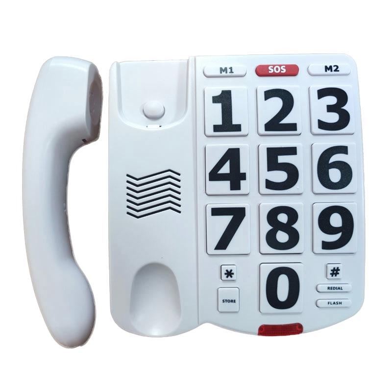 Drátový telefon s velkými tlačítky pro seniory, Nastavitelná hlasitost, Model v anglickém jazyce