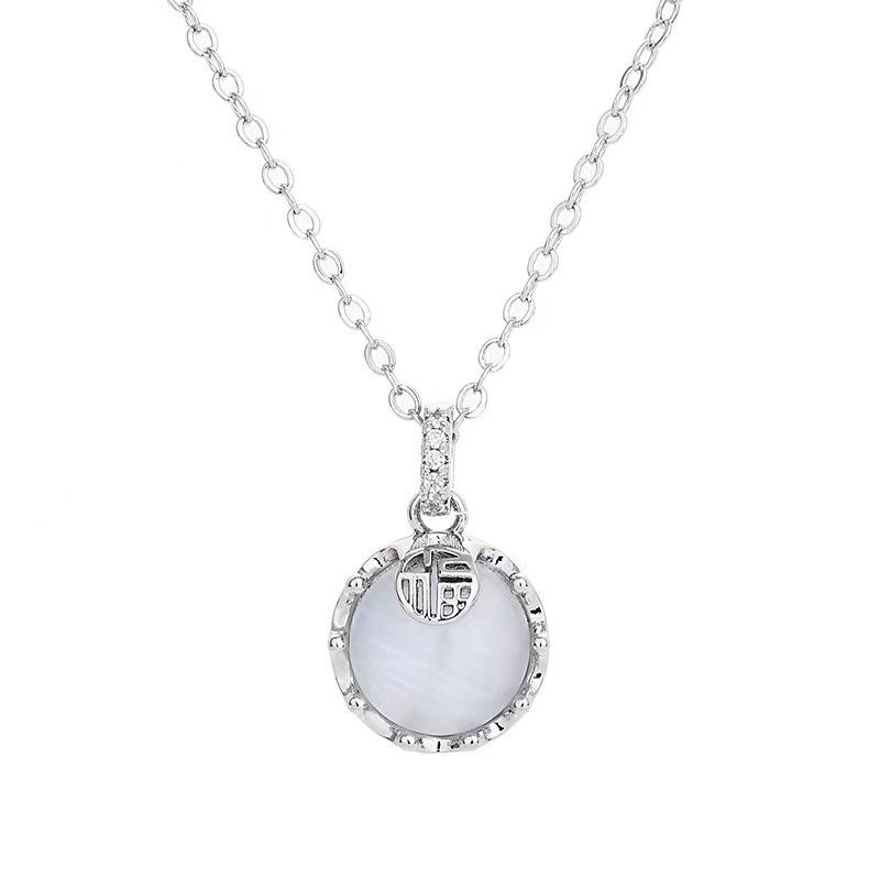 

Национальная мода Fuzi White Chopin ожерелье для женщин легкая роскошная ниша высокого класса дизайн ключичная цепочка