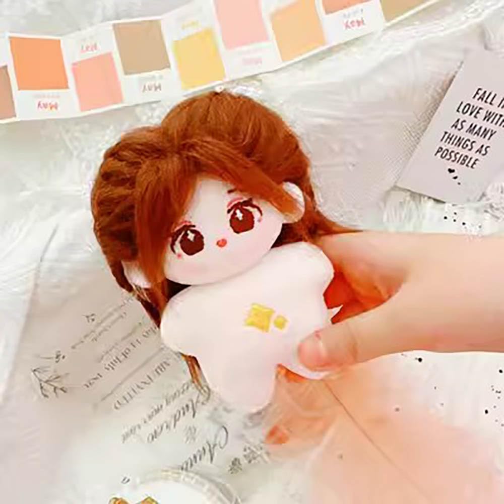 Niannyyhouse 10cm Plush Girl Star Body Fried Hair No Attributes Cotton Doll Accessories (A4)
