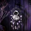 Spooky Home Decor Halloween Ghost Wind Chime Decoration, Vintage Sun Catcher with Faux Crystal Window Hanging Decoration Drops Tassels, Acrylic
