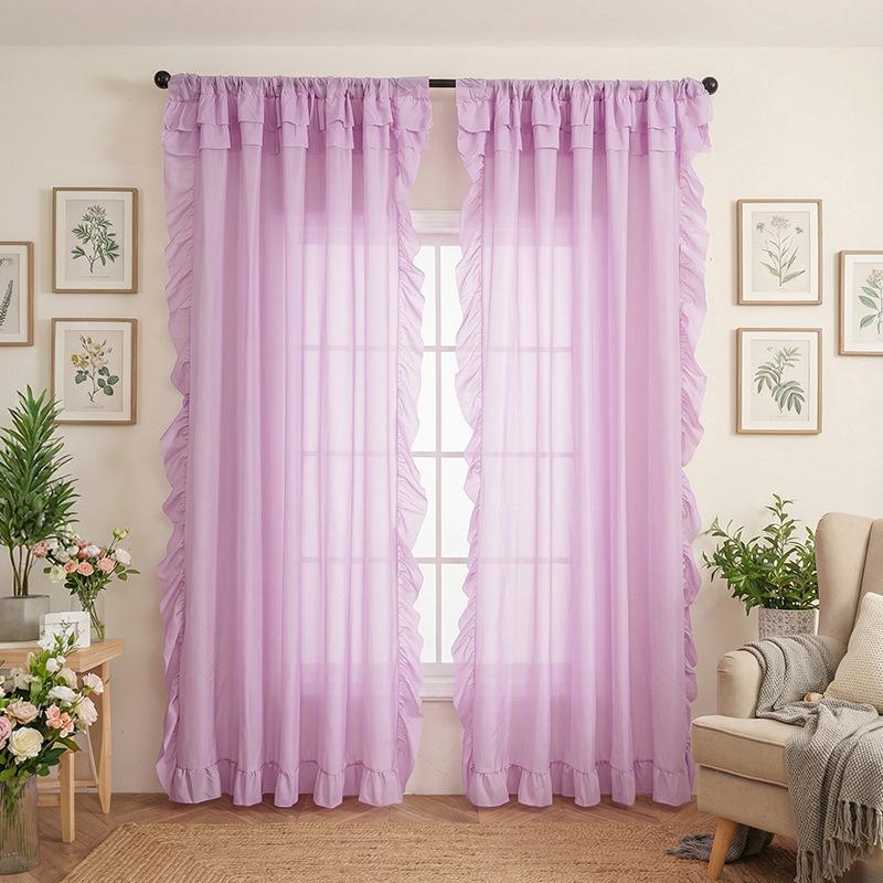 1 Panel Raff-Fenstervorhang, Romantische Raff-Vorhänge für Schlafzimmer, Wohnzimmer oder Esszimmer Bauernhaus Hütte Heimdekoration