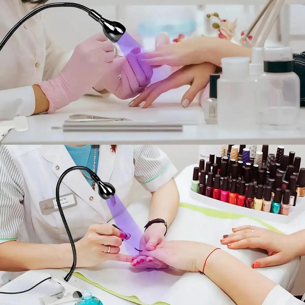 Black Nail Lamp with Clip, Pedicure Nail Lamp
