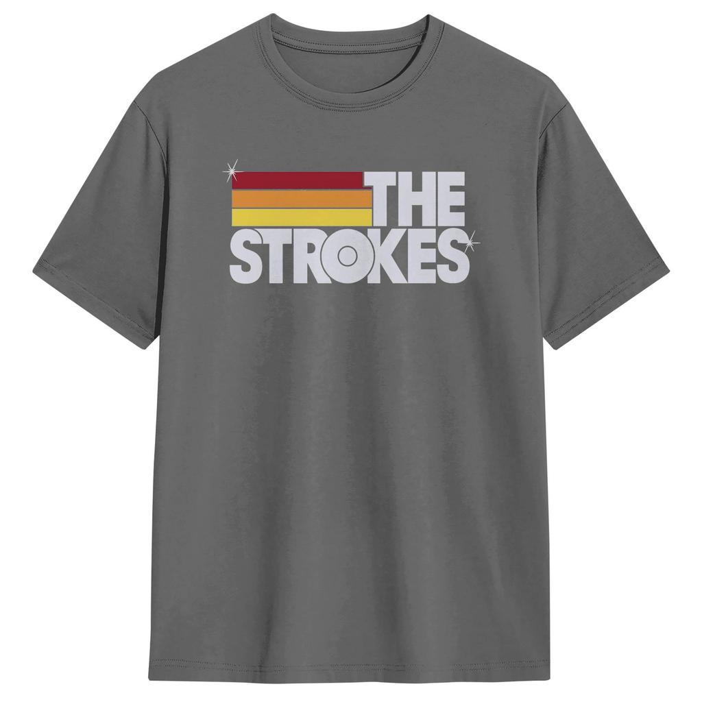 Magliette della Band The Strokes per Unisex Cotone Magliette Uniche Girocollo Maglietta Manica Corta Abbigliamento Taglie Forti