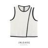 Jnleaog Spring New Arrival Women's Clothing Fashion Style French Fashion Contrast Color Trim Crepe Tops 1971059