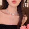 Bow Necklace Light Luxury Niche Women'S High-End Collarbone Chain Neck Chain Dress Choker