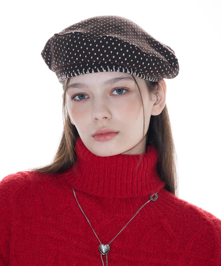 LARTIGENT L14 Cotton Candy Beret(Brown)