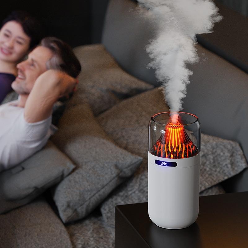 360ML Sopečný Zvlhčovač Vzduchu Sprej Jemný Auto Domov Atmosférické Svetlo USB Nabíjanie Inteligentný Digitálny Displej Stroj na Aromaterapiu