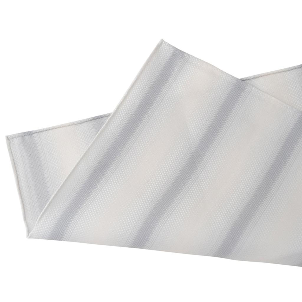 [Fortuna Tokyo] Necktie FT-T12. Horizon Nishijin-ori Wedding Tie (with pocket square) Men's Silver Necktie (Blade width 8cm, Length 142cm)