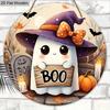 Halloween Wooden Sign with Adorable Ghost Pattern - Charming BOO Figurine Ornaments - Ideal for Front Door, Wall, Room Decor