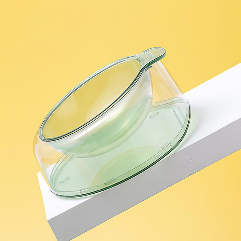 Elevated Cat Bowl Anti-Tip Plastic Raised Pet Feeding Dish With Tilted Edge Neck Protection Kitty Food Bowl
