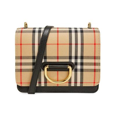 Burberry Vintage kostka Nastavitelný odnímatelný ramenní popruh Kožená crossbody taška Dámské tašky Béžová 80105441