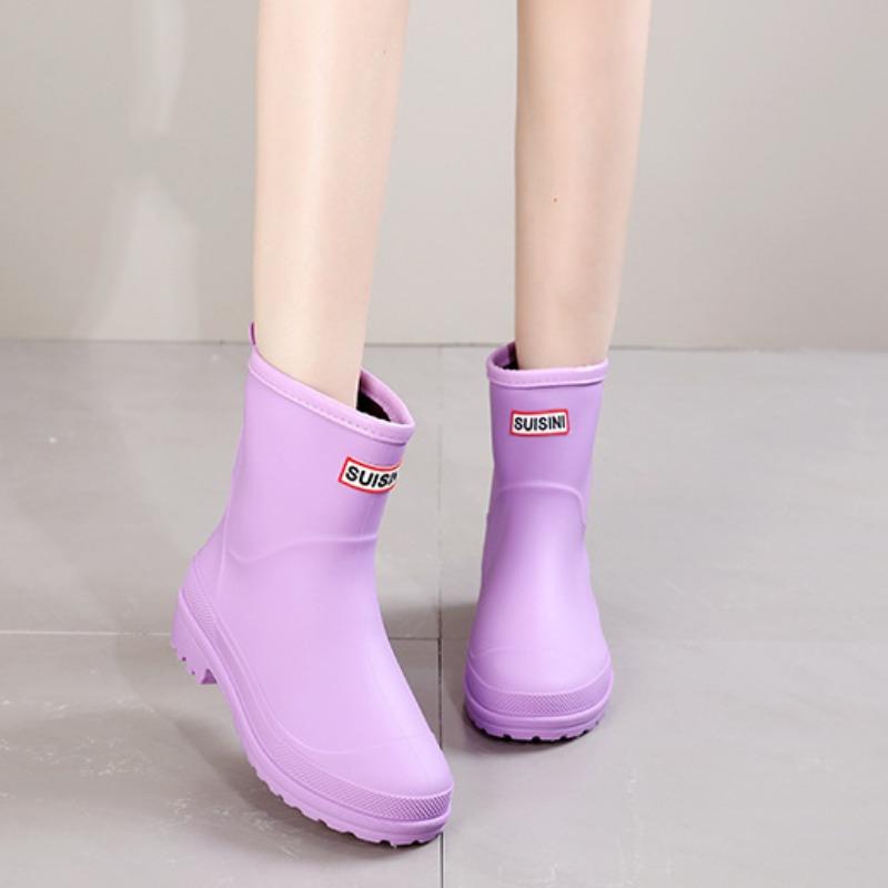 Nové dámské středně vysoké venkovní protiskluzové vodotěsné gumové boty