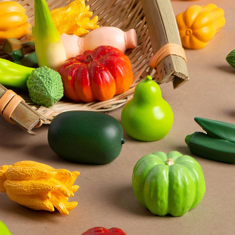Miniatures imitation légumes micro paysage ornements figurines pour décorations de maison décoration de chambre bricolage maison de poupée accessoires