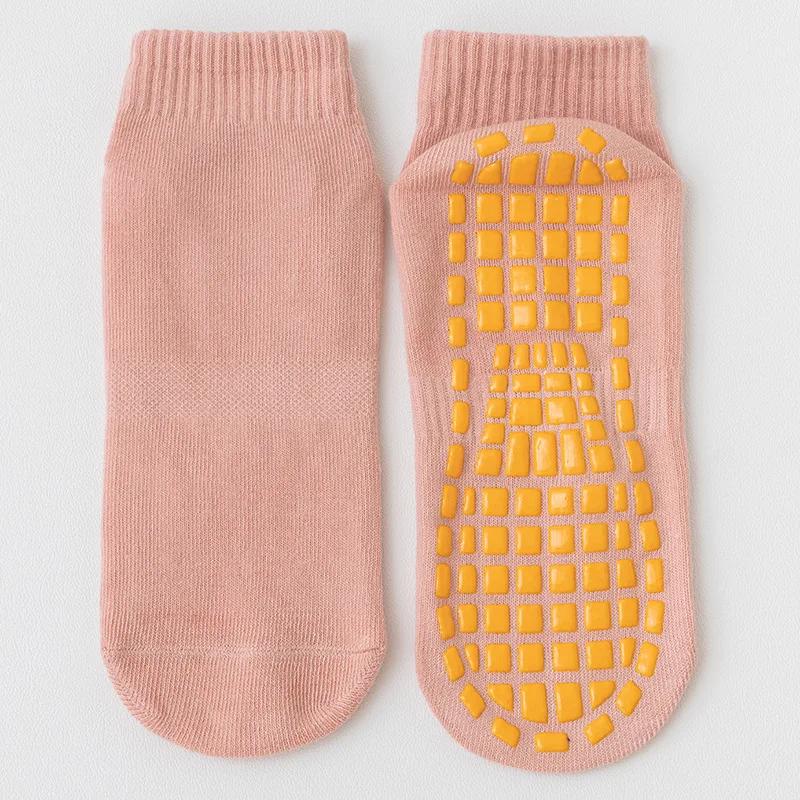 5 Pairs Anti Slip Socks Children's Playground Trampoline Socks Baby Early Education Floor Socks Adult Mid Tube Yoga Socks