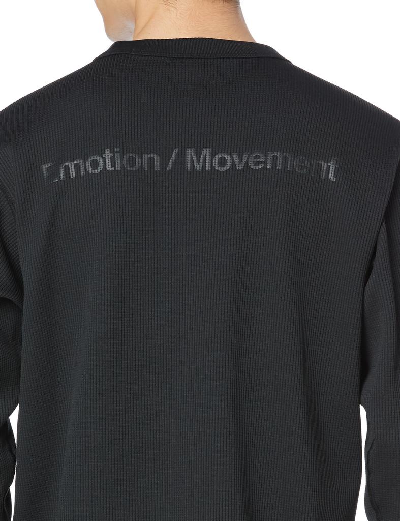 Long Long Sleeve Descente Waffle Crew Neck Hard Stretch MVSP BK S [Move Sports] T-shirt T-Shirt S.F.TECH (DMMWJC22)
