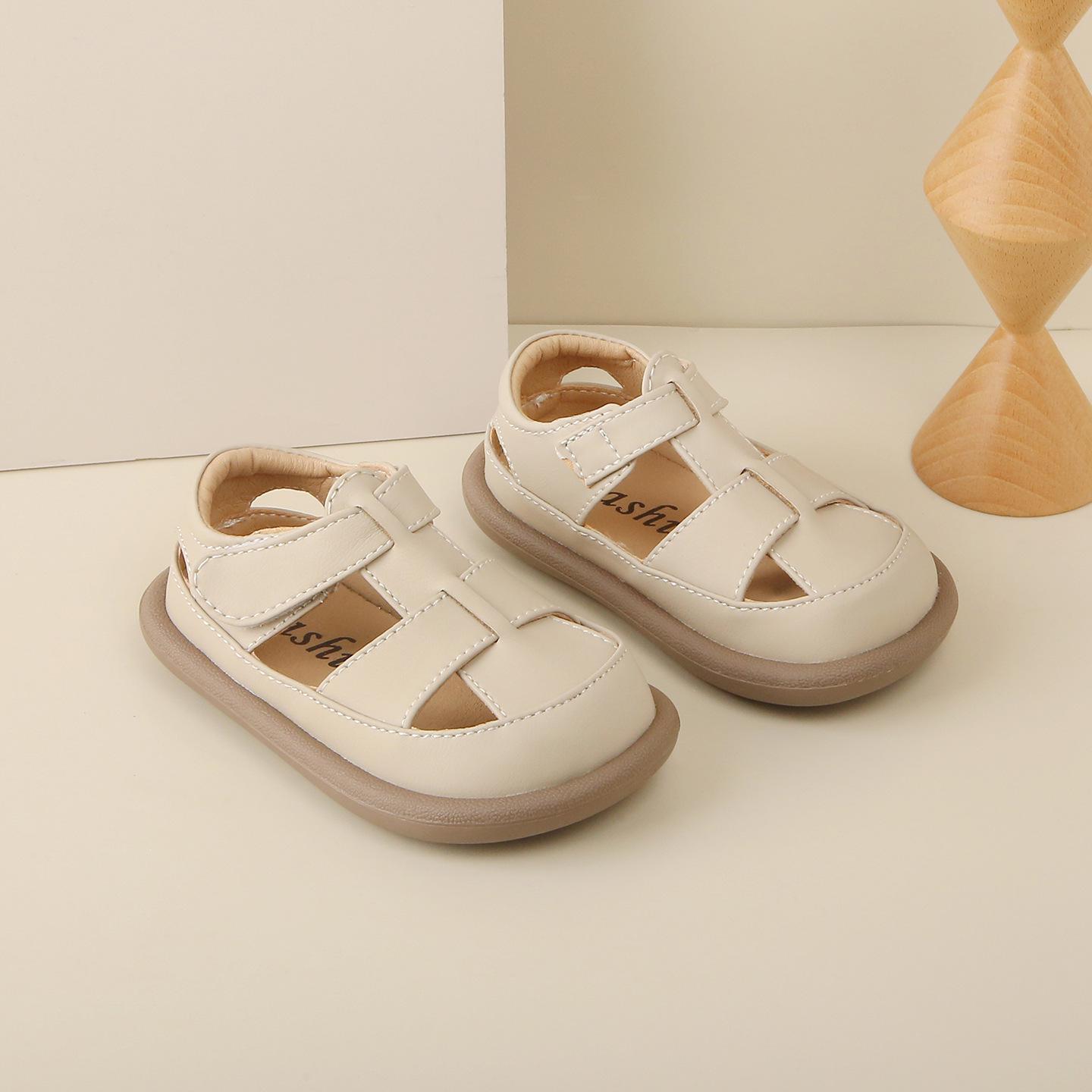 Unisex Toddler Summer Sandals - Soft Sole, Non-Slip, Closed Toe Size 17 - 12.5cm inner length покинуть белый