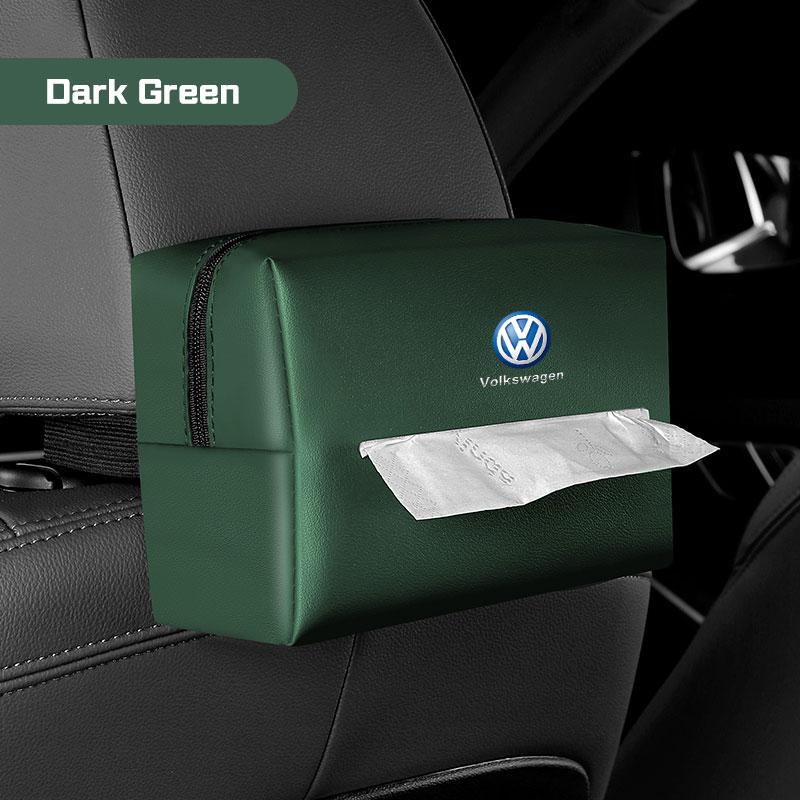 For VW Polo Golf ID3 5 GTI Passat Tiguan Arteon Touareg Taigo Caddy Car Interior Tissue Box PU Leather Kleenex Bag Towel StorageNI5