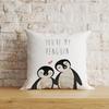 Voatok You're My Penguin Decorative Throw Pillow Case, 18 x 18 inch Penguin Decorations Home Decor Cushion Cover, Long Distance Relationship Gifts,