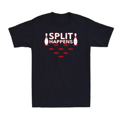 Split Happens Gamer Games Fun Let's Bowl Bowling Sports Lovers Men's T-Shirt