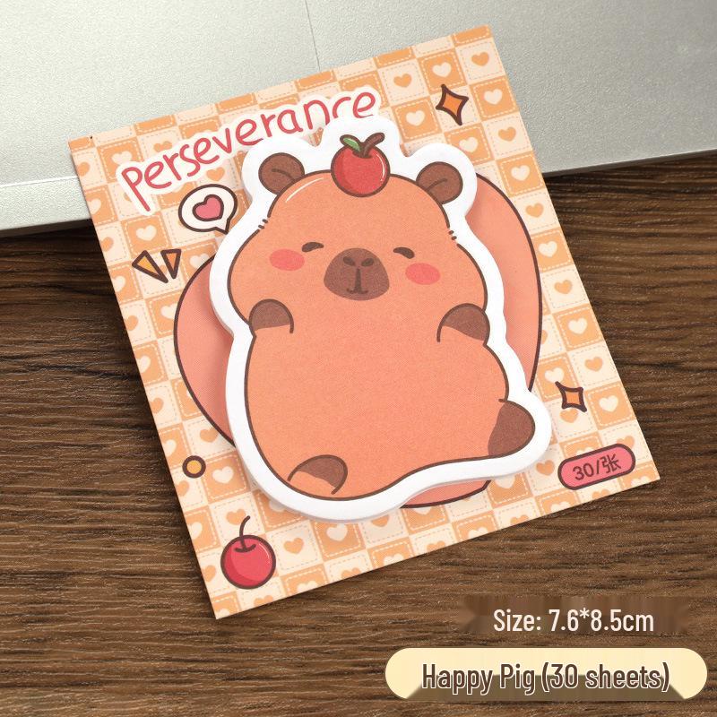 Creative Capybara Cartoon Sticky Notes - Cute & High-Value Adhesive Notes for Students to Remember Things.