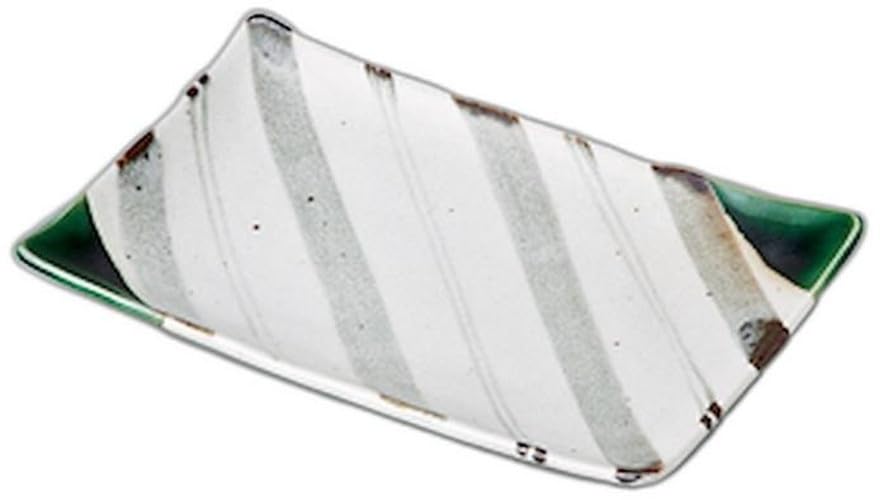 

Oribe Shino Line Pottery Plate x 13 x Protruding Plate Setomonohonpo 7.0 [20.3 2.6cm]