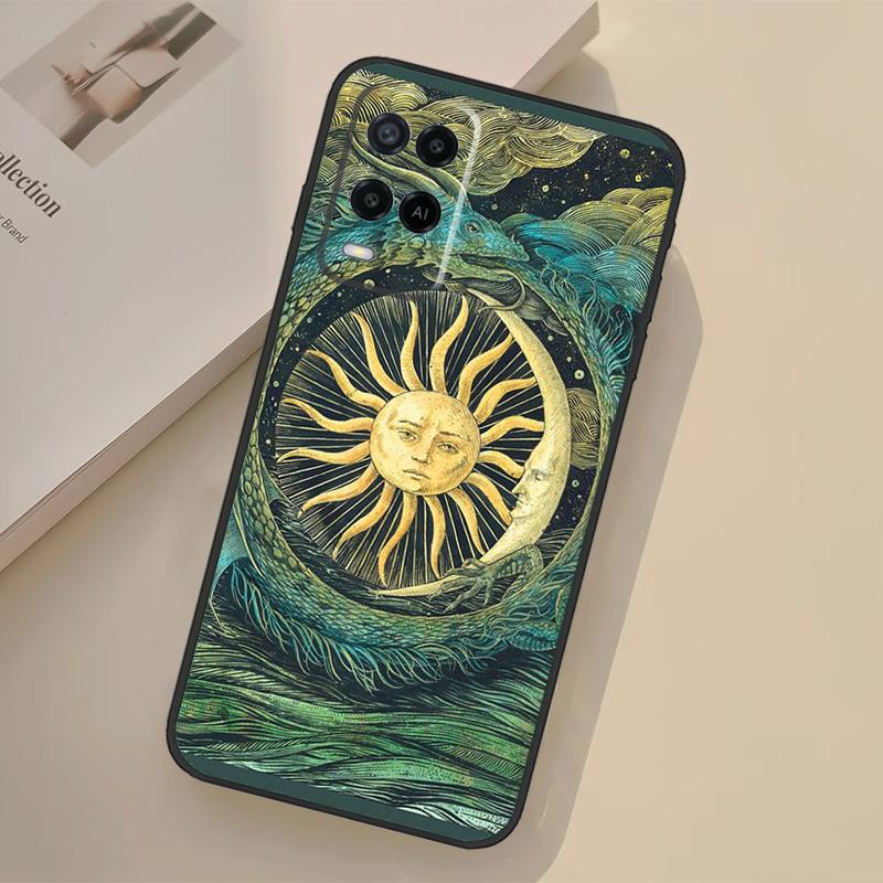 Sun Moon Aesthetic Case For Oppo A76 A96 A16 A17 A18 A60 A80 A40 A38 A58 A78 A98 A94 A74 A54 A15 A57 A77 A5 Pro