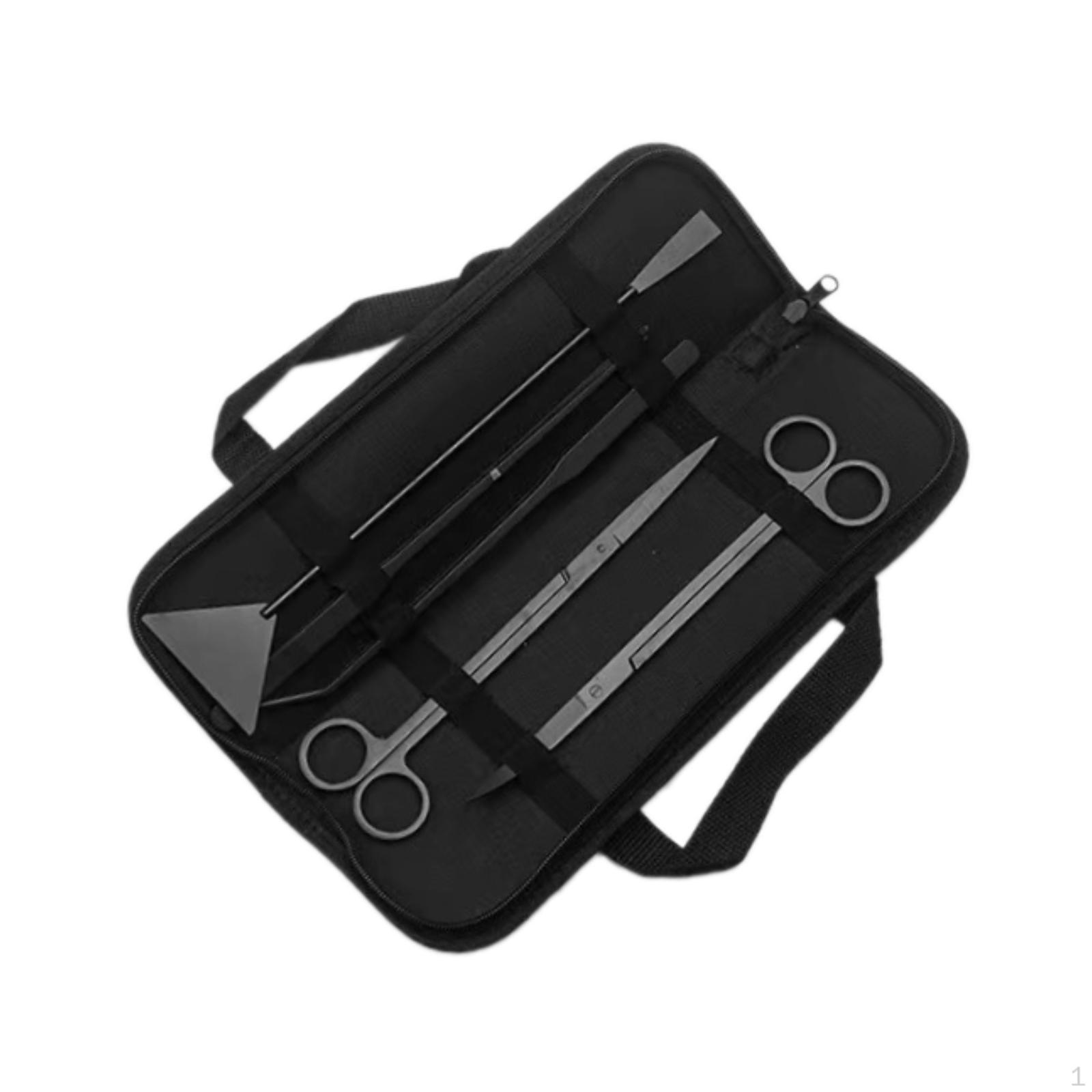 

Aquarium Aquascaping Tool Kit Fish Tank Glass Scrapers 5pcs Black