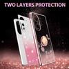 KADEM For vivo S30 Pro mini 5G Case Ring Kickstand TPU Flowers Phone Cover Gradient Glitter