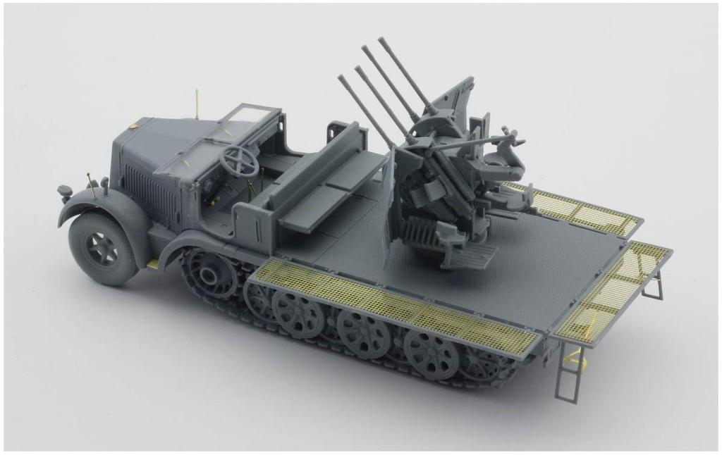 Orange Hobby WWII Deutsche Armee 8t mit 20mm Vierling Frühe Komplett Plastik 1/72 Sd.Kfz.7/1 Halbketten-Flak, Modell, Ausgabe, Modell,