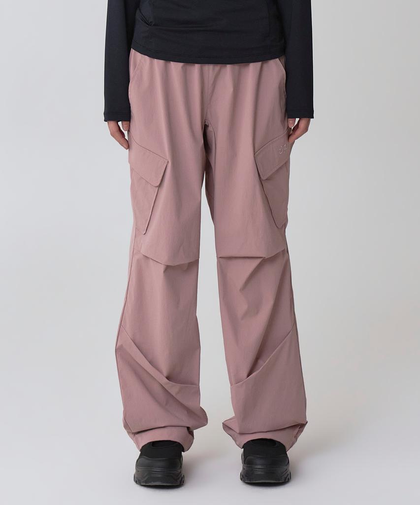 Ondaweibeu Diagonal Pocket Elastic Waist Pants (Indie Pink)